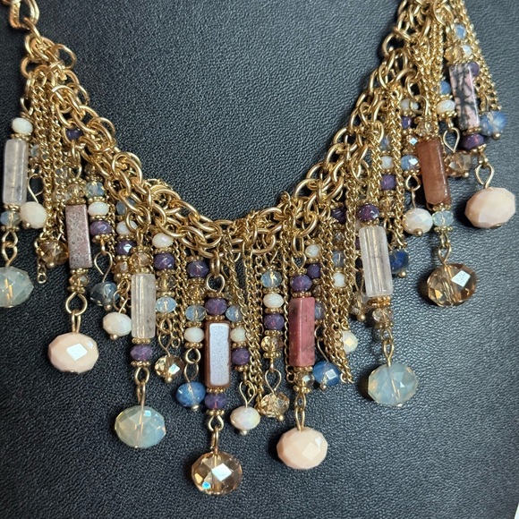 Boho-Chic Style Dangle Gold Tone Necklace - Picture 3 of 16